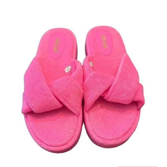 Aerie Terry Twist Platform Sandals Pink - Picture 4 of 8